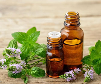 Picture of a two essential oil bottles used to repel fleas